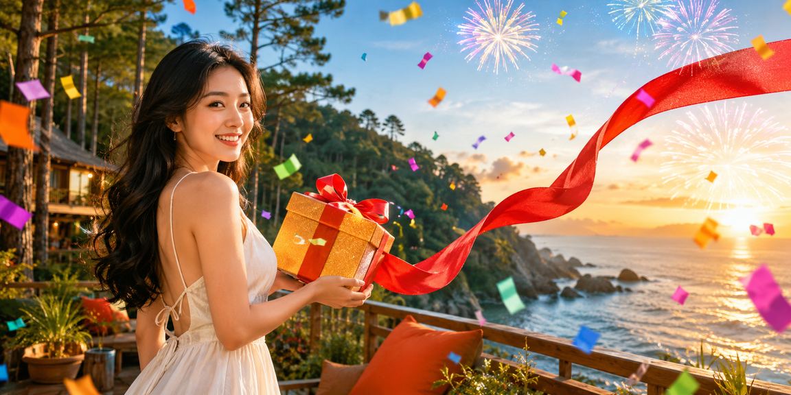 Cảnh biển Đà Lạt về chiều gợi cảm giác thư giãn khi nhận cashback và bonus từ ricvip