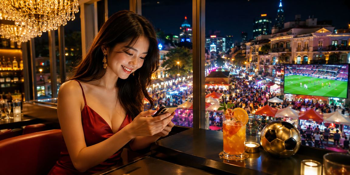 Người dùng Hà Nội xem kèo thể thao trên điện thoại tại chợ đêm